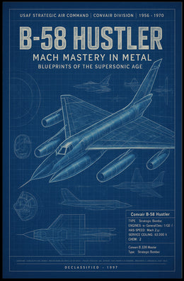 B-58 Hustler Blueprint of Supersonic Mastery Poster