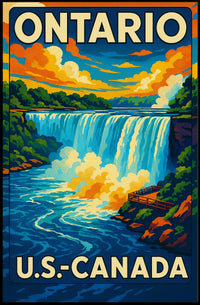 Ontario Canada United States Niagara Falls Poster