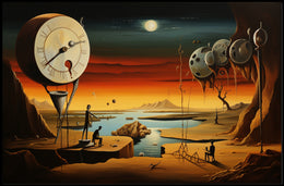 Surreal Desert Timepiece: Abstract or Artistic Poster