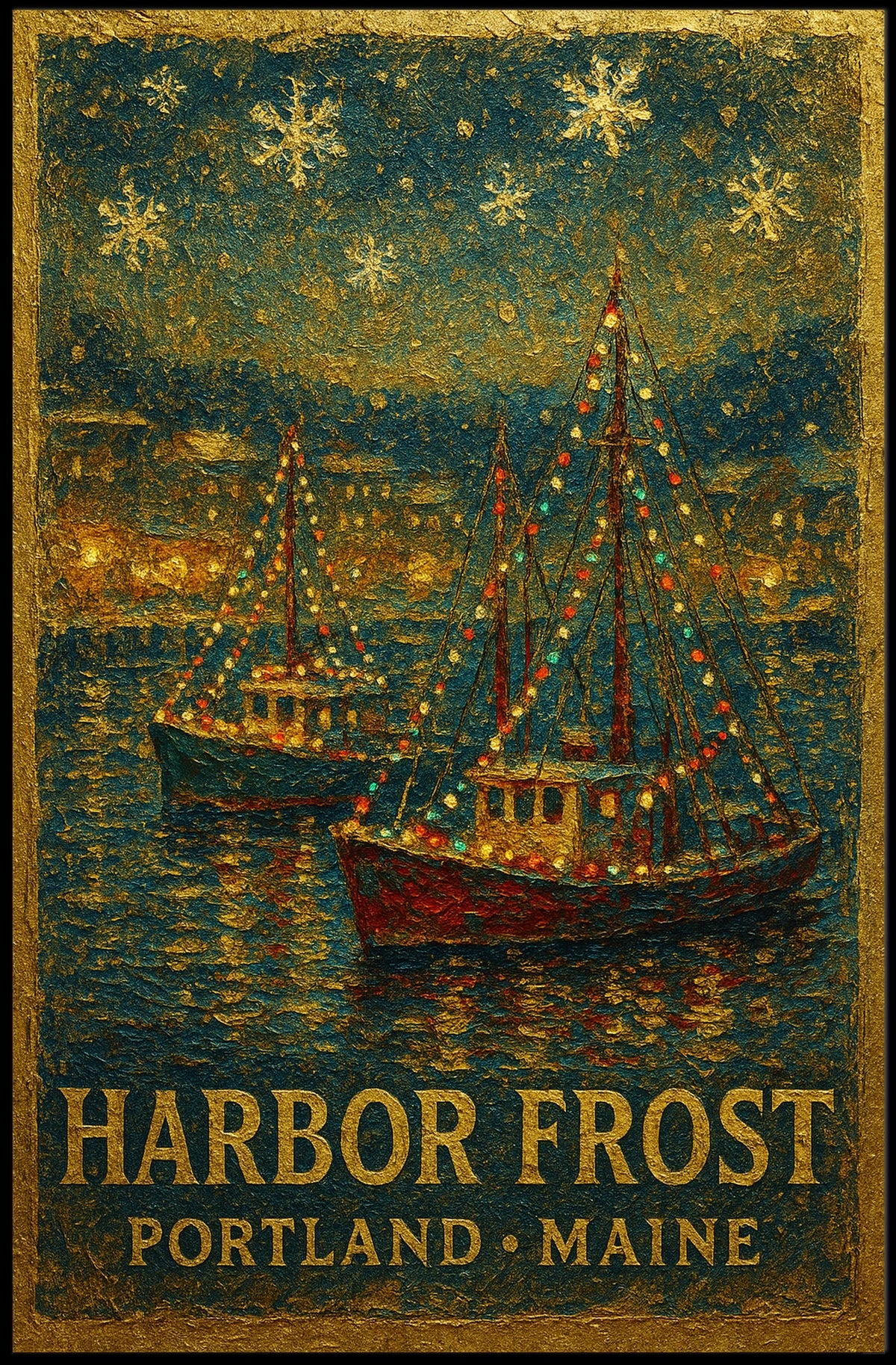 Harbor Frost In Portland, Maine Poster