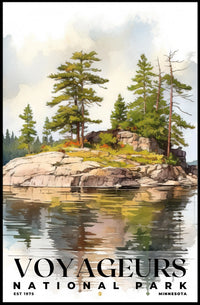 Voyageurs Watercolor Wall Art Poster