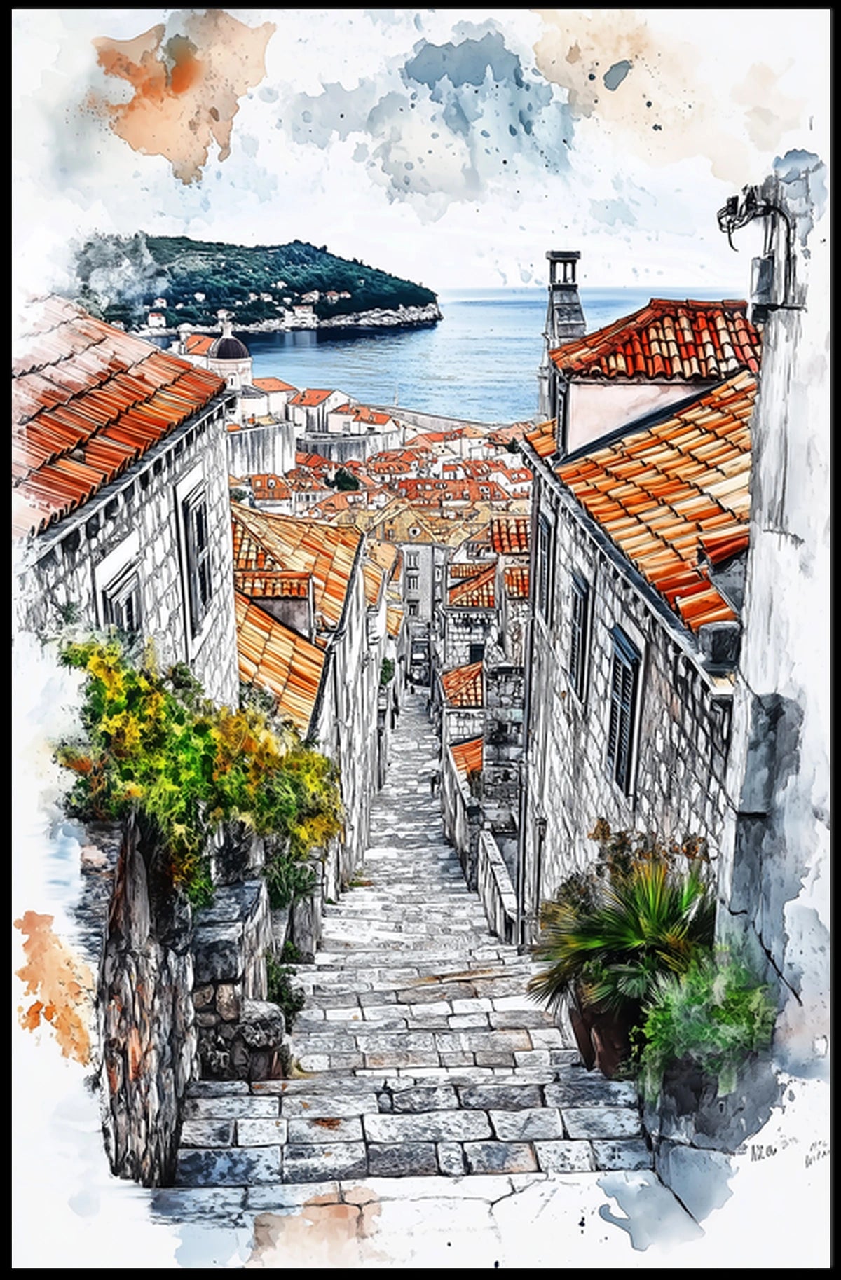 Croatia Dubrovnik Old Town and City Walls Poster
