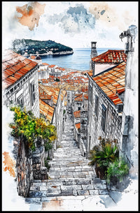 Croatia Dubrovnik Old Town and City Walls Poster