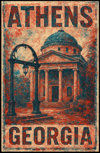 Athens, Georgia Architectural Tribute Poster