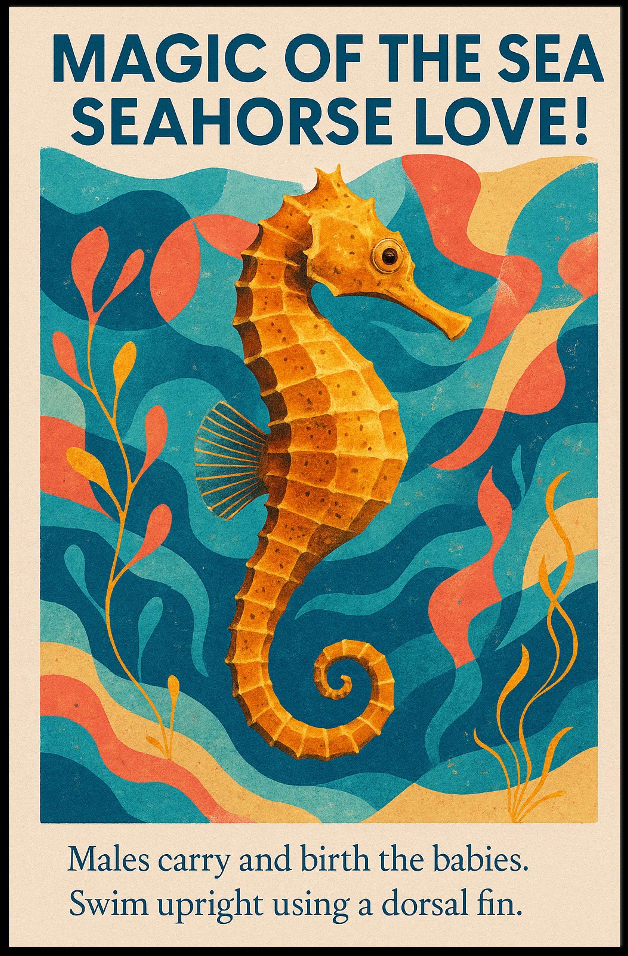 Magic of the Sea Seahorse Love Poster