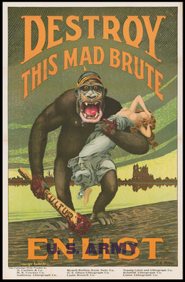 Menacing Gorilla WWI Military Recruitment Poster