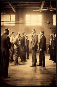 Vintage Gathering in a Boxing Gym Poster