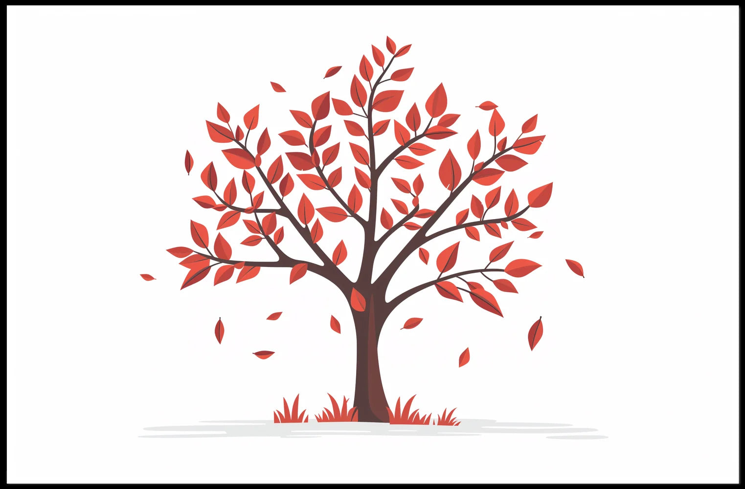 Autumn Serenity Tree Poster: Vibrant Fall Illustration