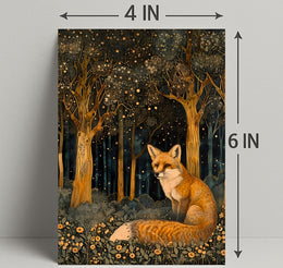 Whimsical Fox in Enchanted Forest Fantasy or Mythology Poster