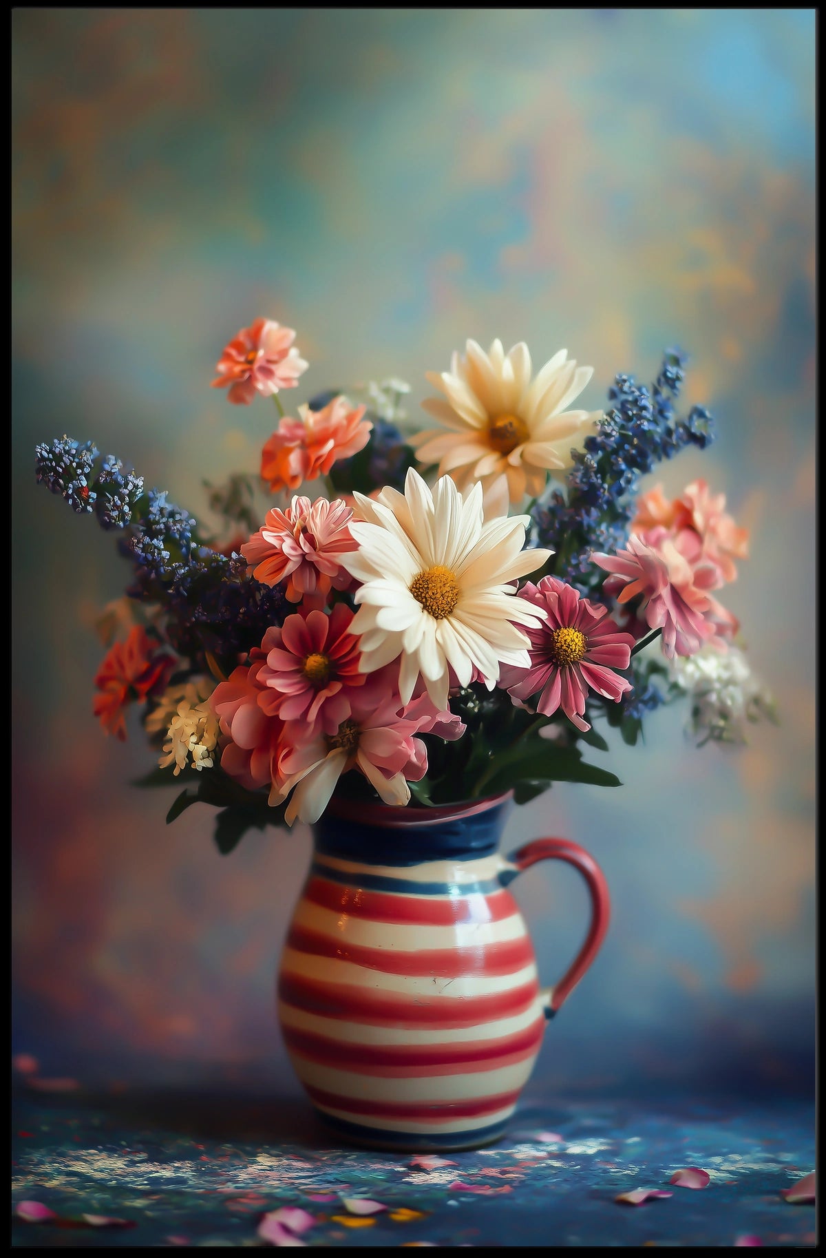 Vibrant Floral Bouquet Artwork For Home Decor Poster