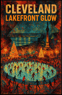 Cleveland Lakefront Glow Poster