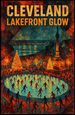 Cleveland Lakefront Glow Poster