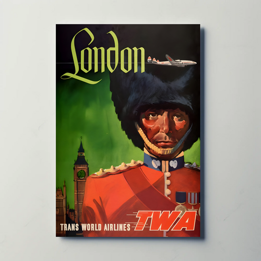 London Trans World Airlines Vintage Poster