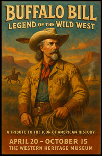 Buffalo Bill Tribute Western Poster Vintage Wall Art