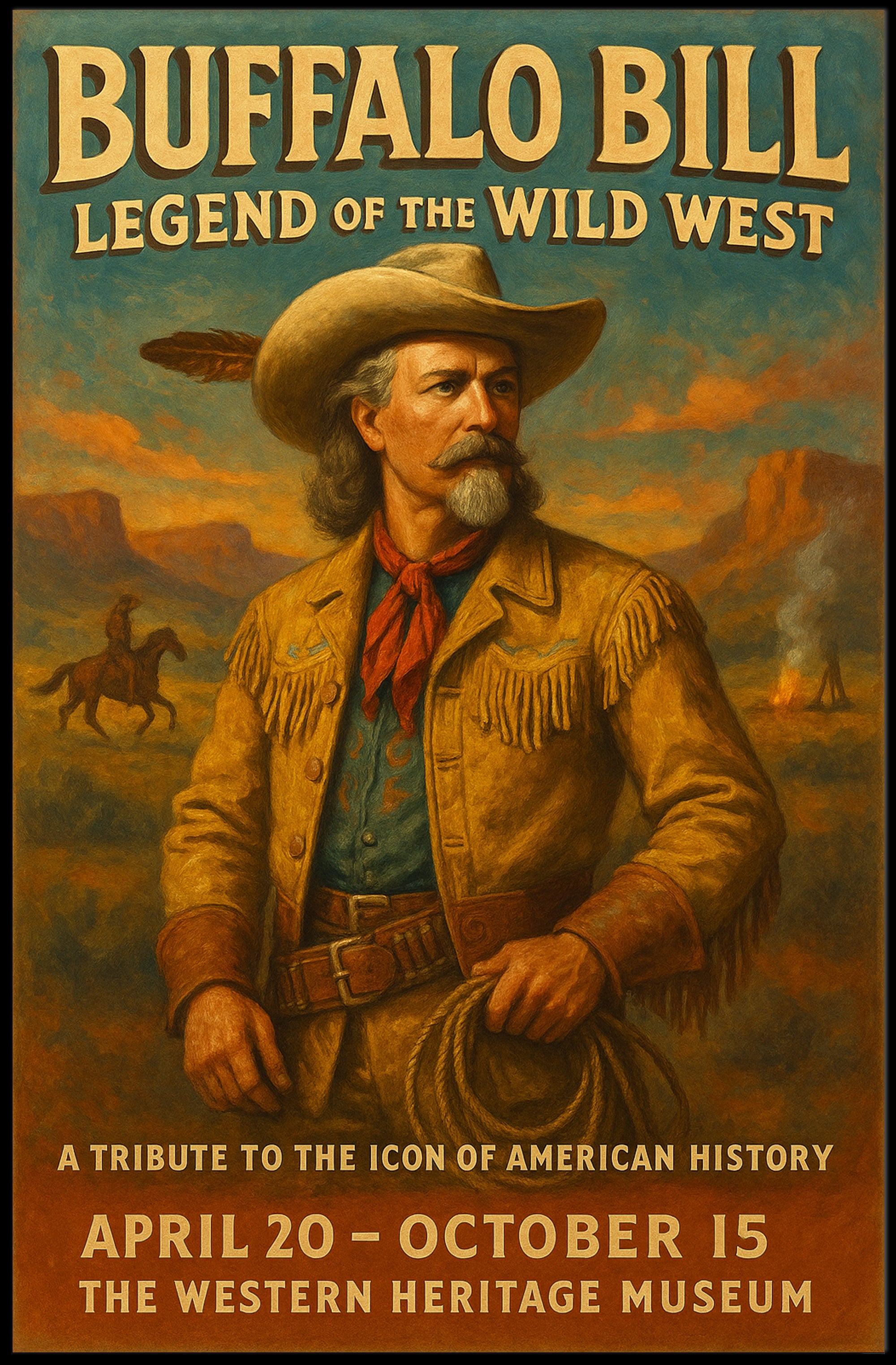 Buffalo Bill Tribute Poster: Wild West Heritage Wall Art
