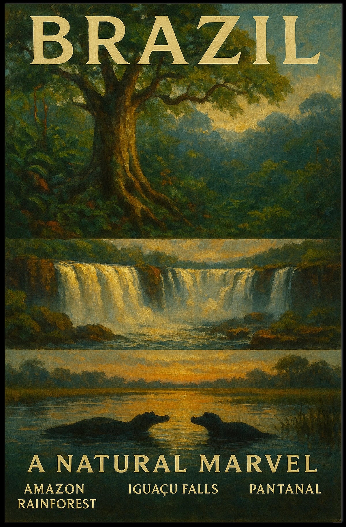 Brazil A Natural Marvel Poster Wall Art Landscape Print