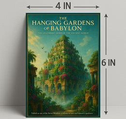 Hanging Gardens of Babylon Photorealistic Fantasy Mythology Poster