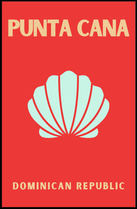 Punta Cana Travel Poster with Vibrant Shell Design PosterGoat