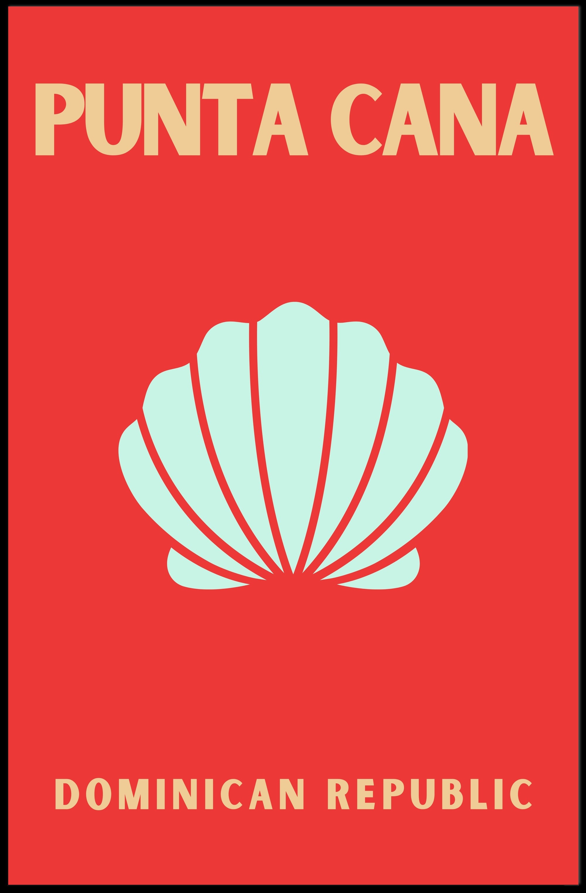Punta Cana Travel Poster with Vibrant Shell Design PosterGoat