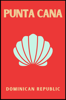 Punta Cana Travel Poster with Vibrant Shell Design PosterGoat