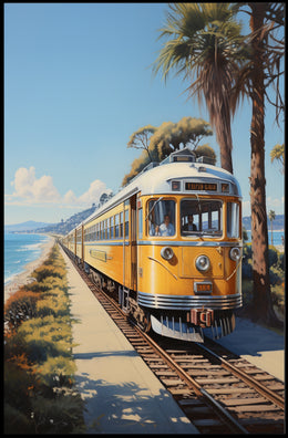 Coastal Train Journey Poster