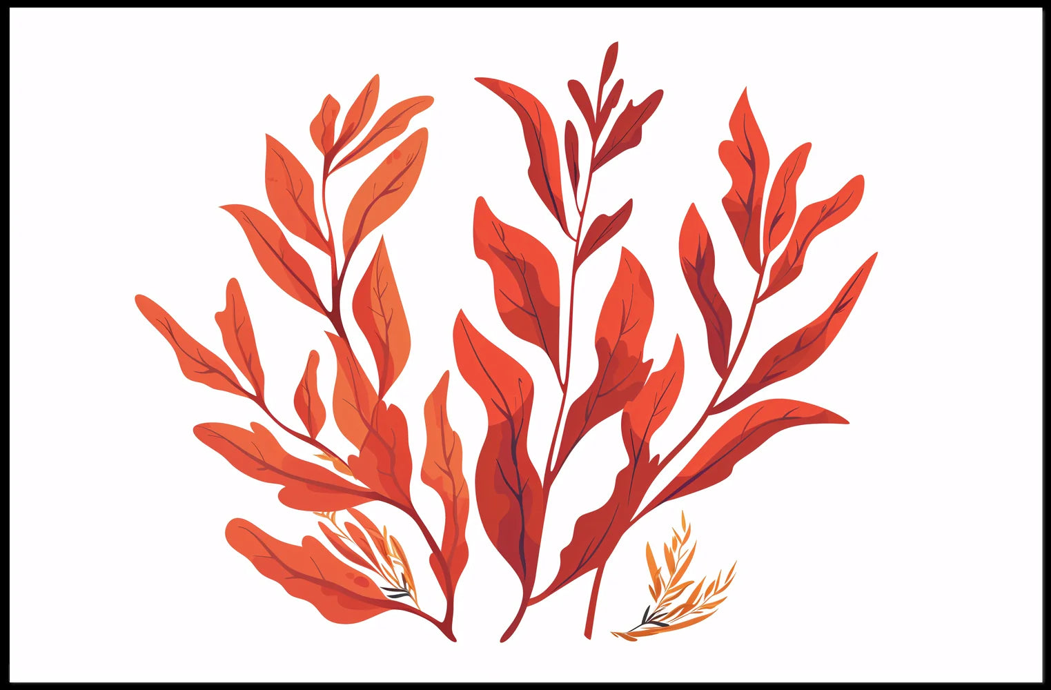 Autumn Leaves Minimalist Art Poster for Home Decor