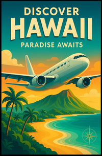 Discover Hawaii Vintage Travel Poster PosterGoat