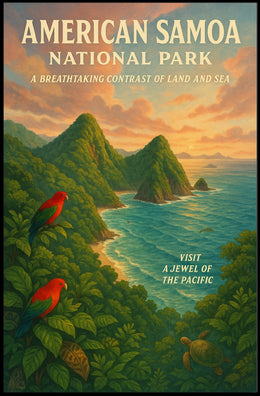 American Samoa Scenic Vintage Travel Poster Art