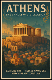 Athens Parthenon Vintage Travel Poster Art Print