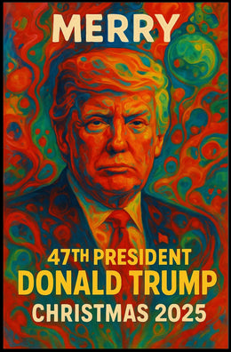 Merry 47th President Trump Christmas 2025 Political Poster