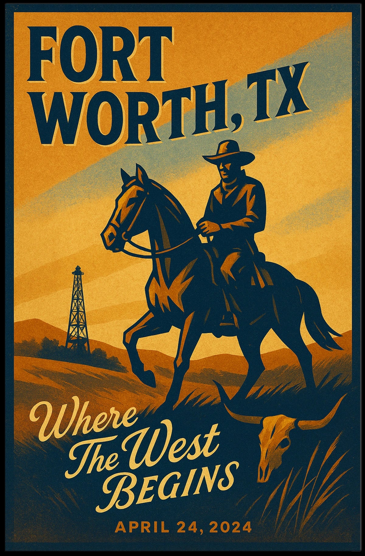 Fort Worth, TX Where the West Begins Poster