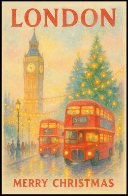 London Christmas Scene Poster