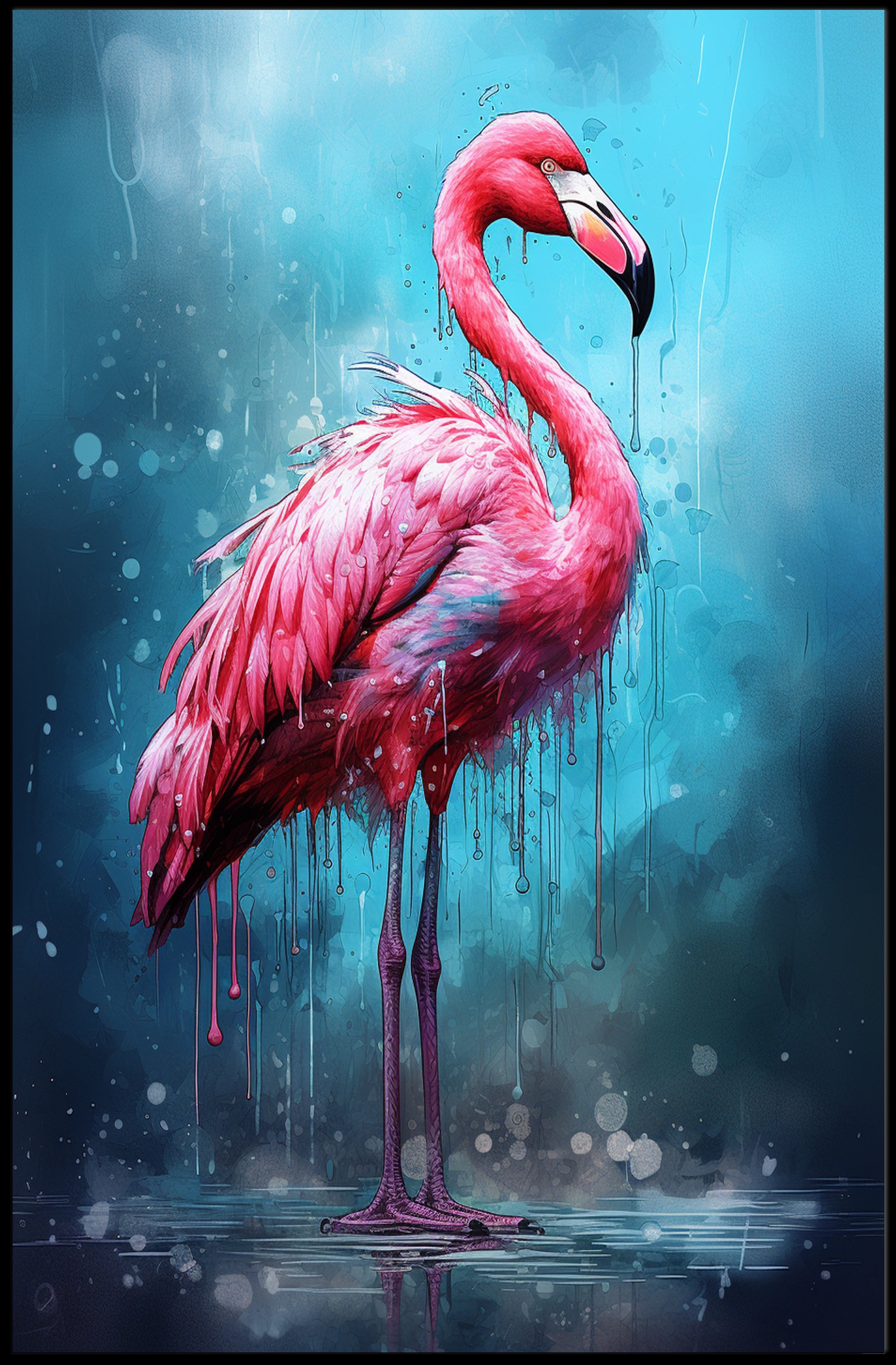 Vibrant Flamingo Art Poster