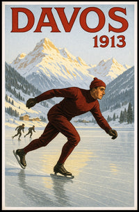 Davos 1913 Ice Skating Poster