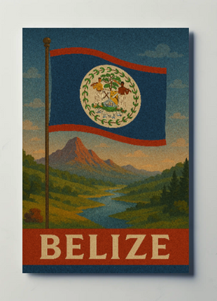 Belize Retro Travel Art Poster