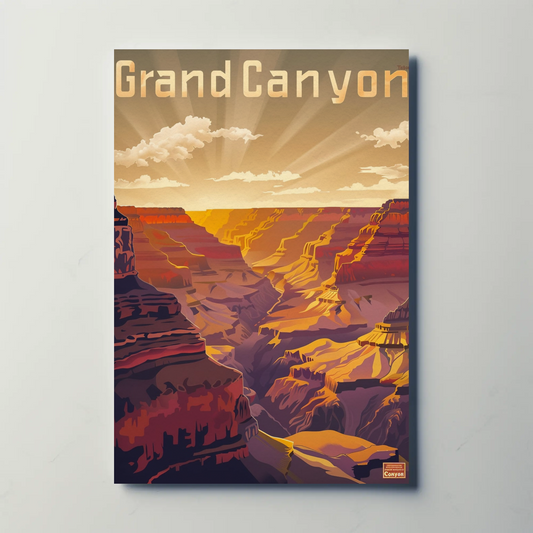 Grand Canyon National Park Sunset Vintage Travel Poster
