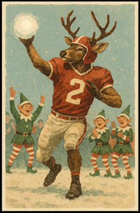 Reindeer Quarterback In Holiday Game Poster