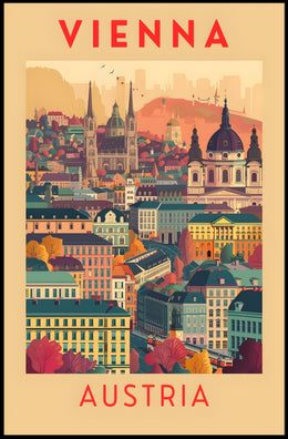 Vienna Skyline Artistic Travel Poster