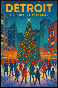 Detroit Light In The City Of Steel Poster