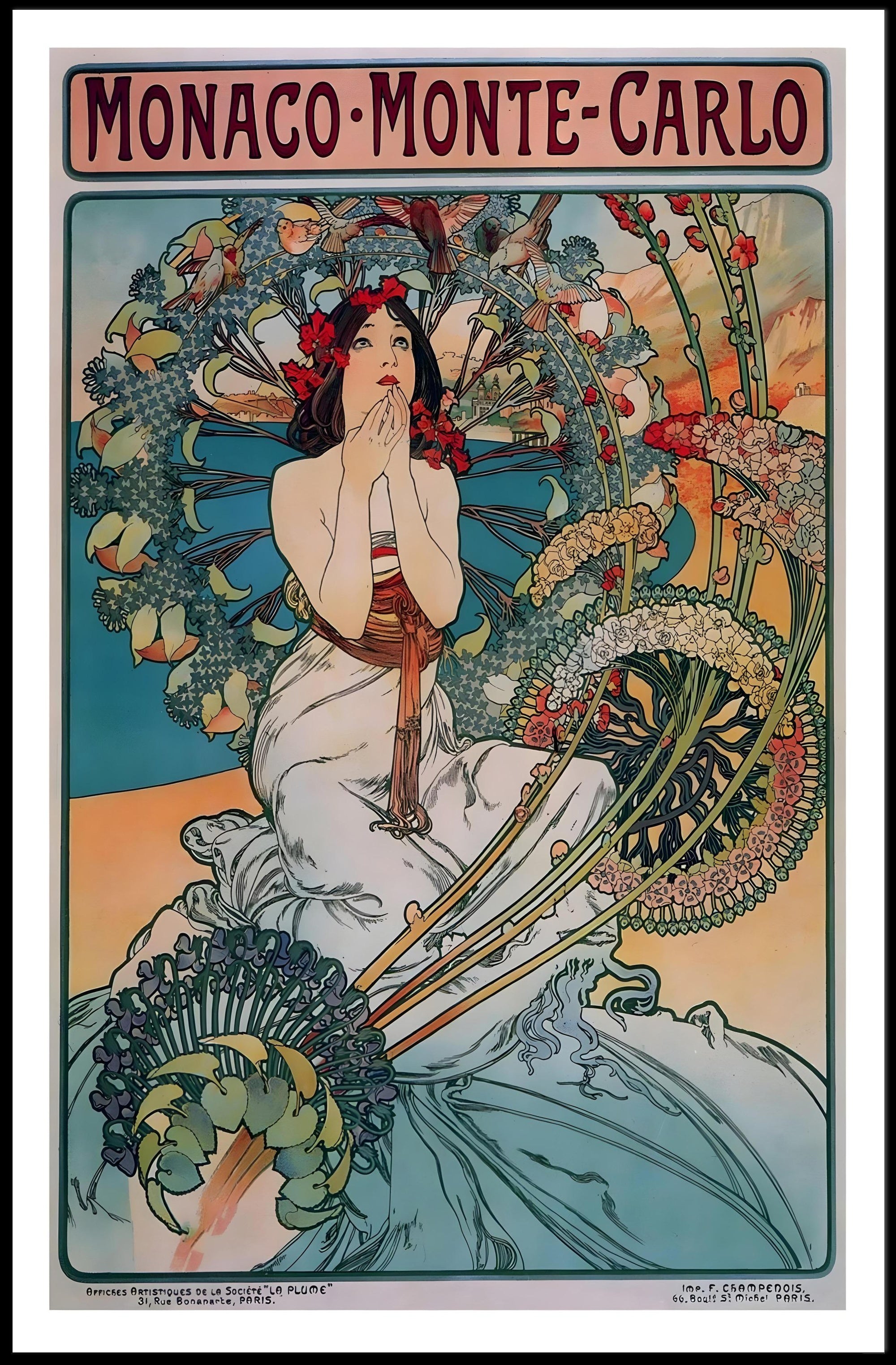 Monte Carlo Vintage Travel Art Poster