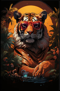 Exotic Tiger in Sunglasses Animal Poster