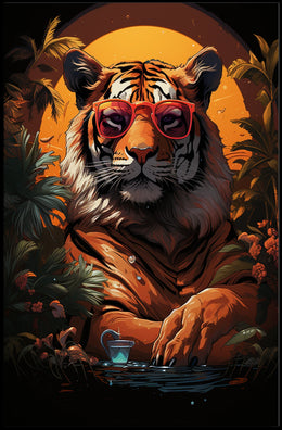 Exotic Tiger in Sunglasses Animal Poster