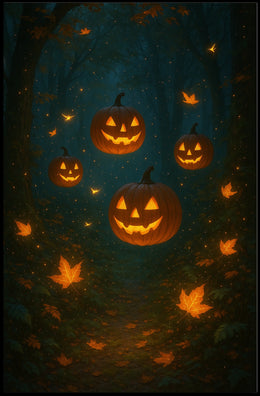 Halloween Enchanted Forest Whimsical Surreal Gothic Poster