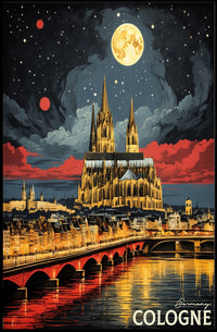 Cologne at Night Poster