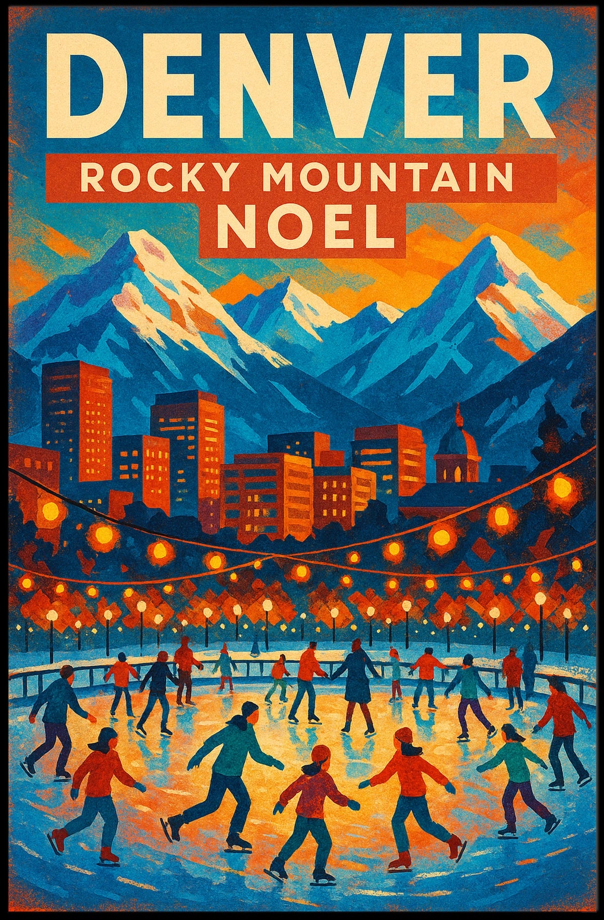 Denver Rocky Mountain Noel Poster
