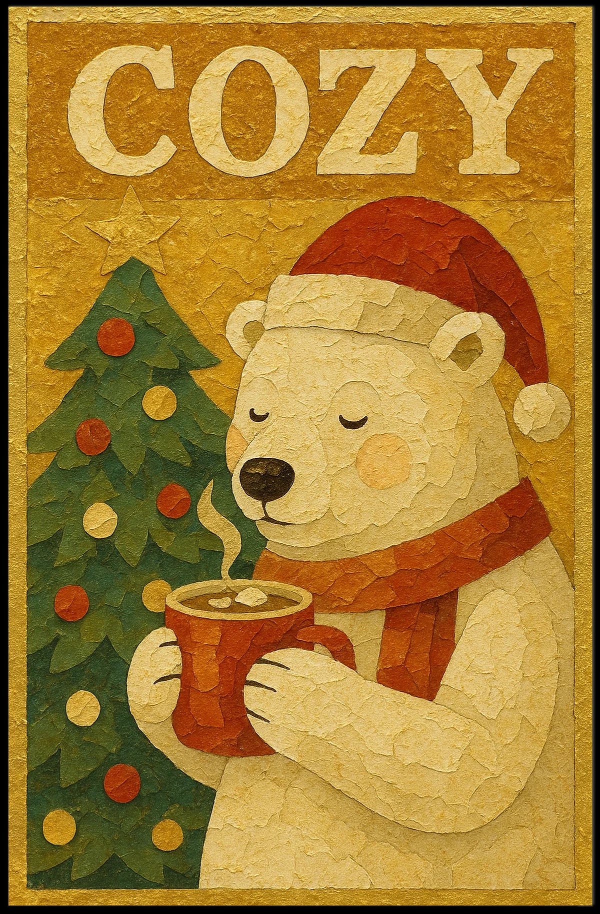 Cozy Holiday Bear Poster