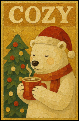 Cozy Holiday Bear Poster