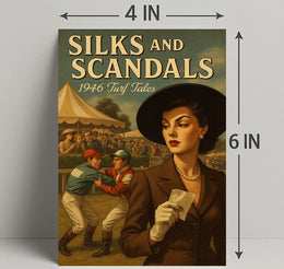 Silks and Scandals: 1946 Turf Tales Sports Poster