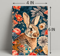 Whimsical Rabbit & Floral Harmony Animal Poster