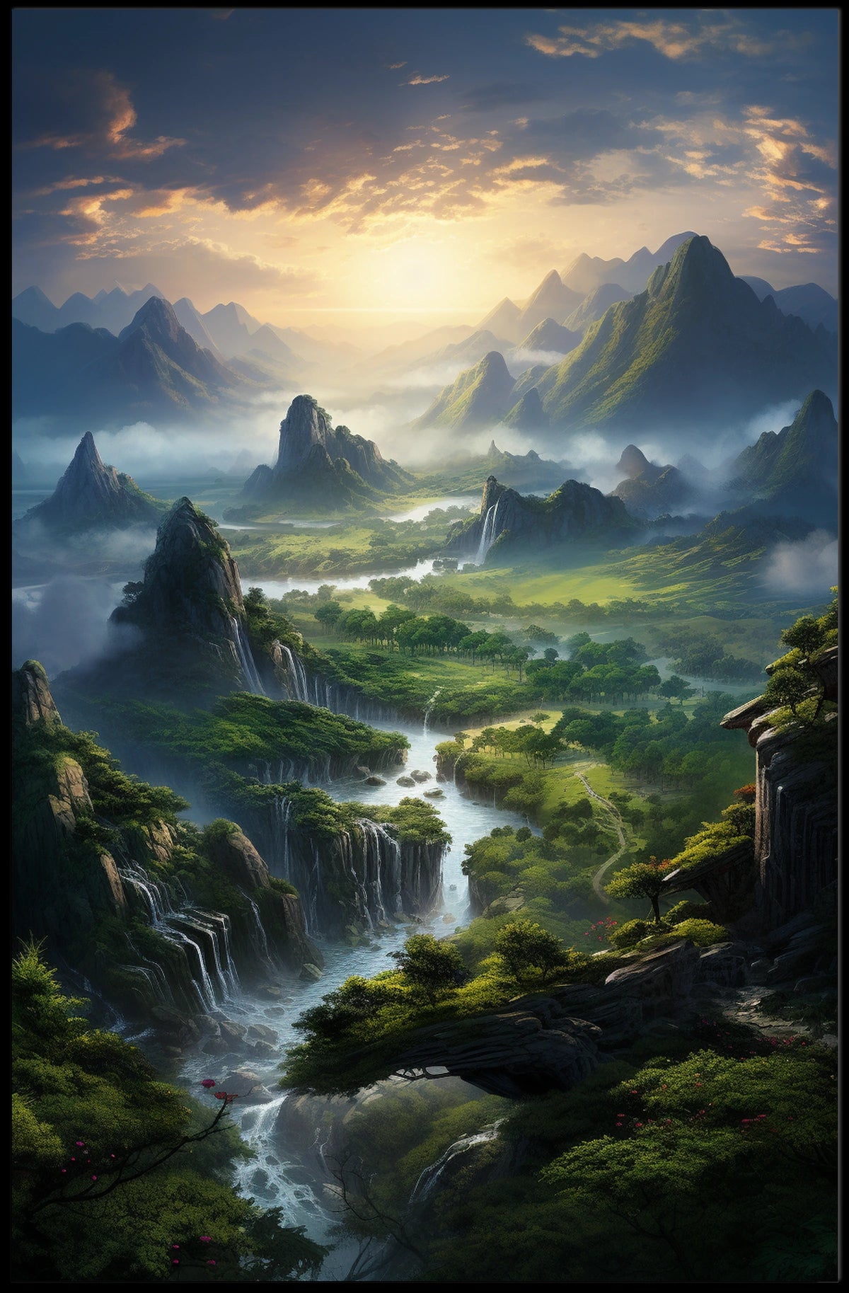 Majestic Mountain Landscape Poster